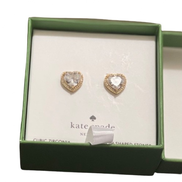 NEW Kate Spade My Love Collection Gold Heart Earrings - Picture 7 of 12